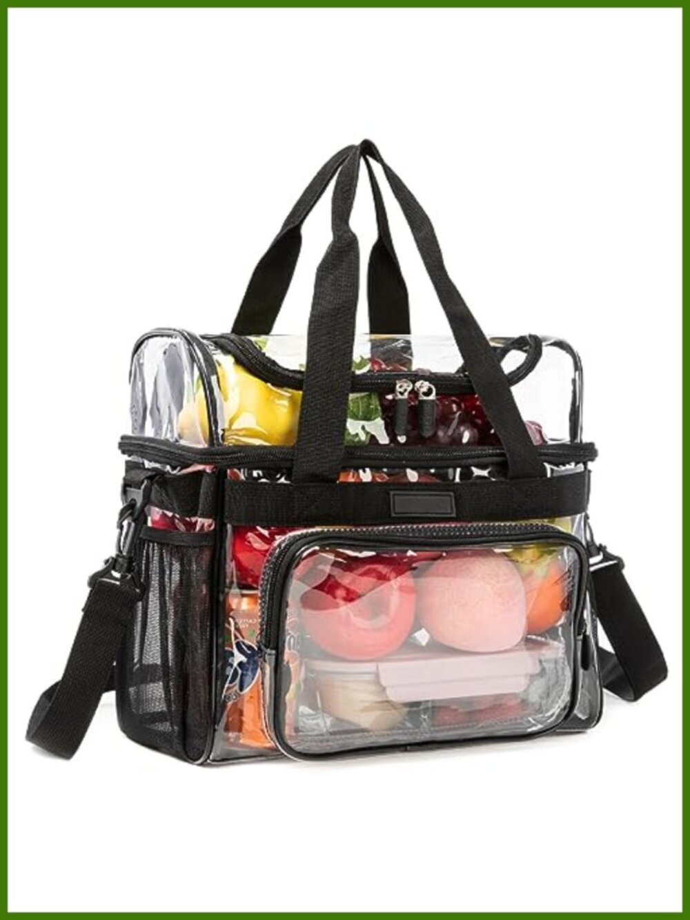 Heavy Duty Clear Lunch Tote Crossbody Travel Makeup Box Stadium Bag